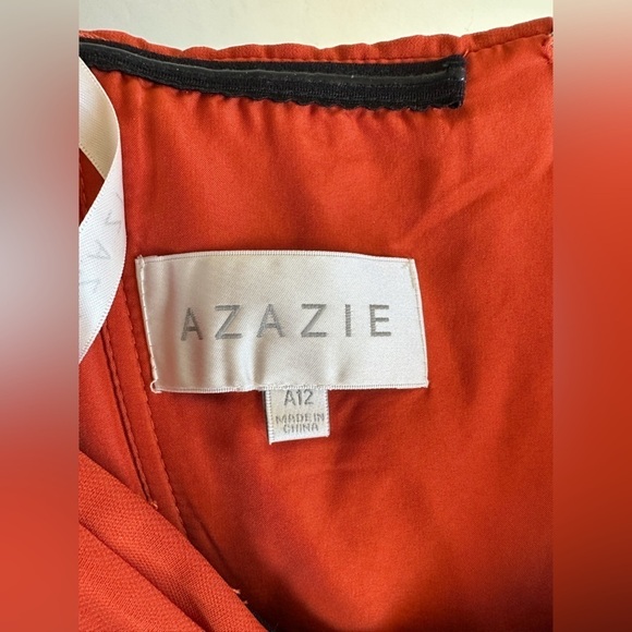 Azazie Off-Shoulder Rust Wedding Dress - Picture 6 of 8